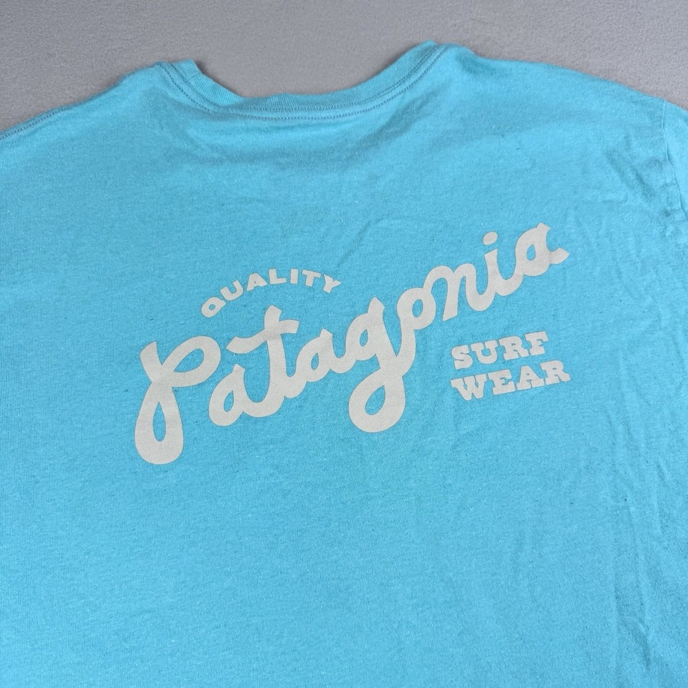 Patagonia Responsibili-Tee Shirt Men XL Aqua Surf Wear Outdoors SS Regular